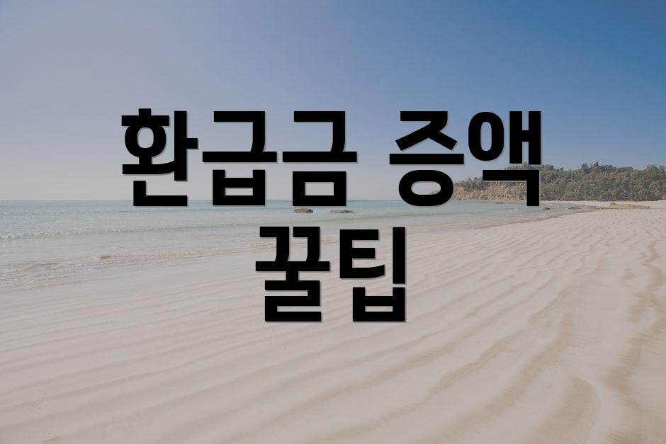 환급금 증액 꿀팁