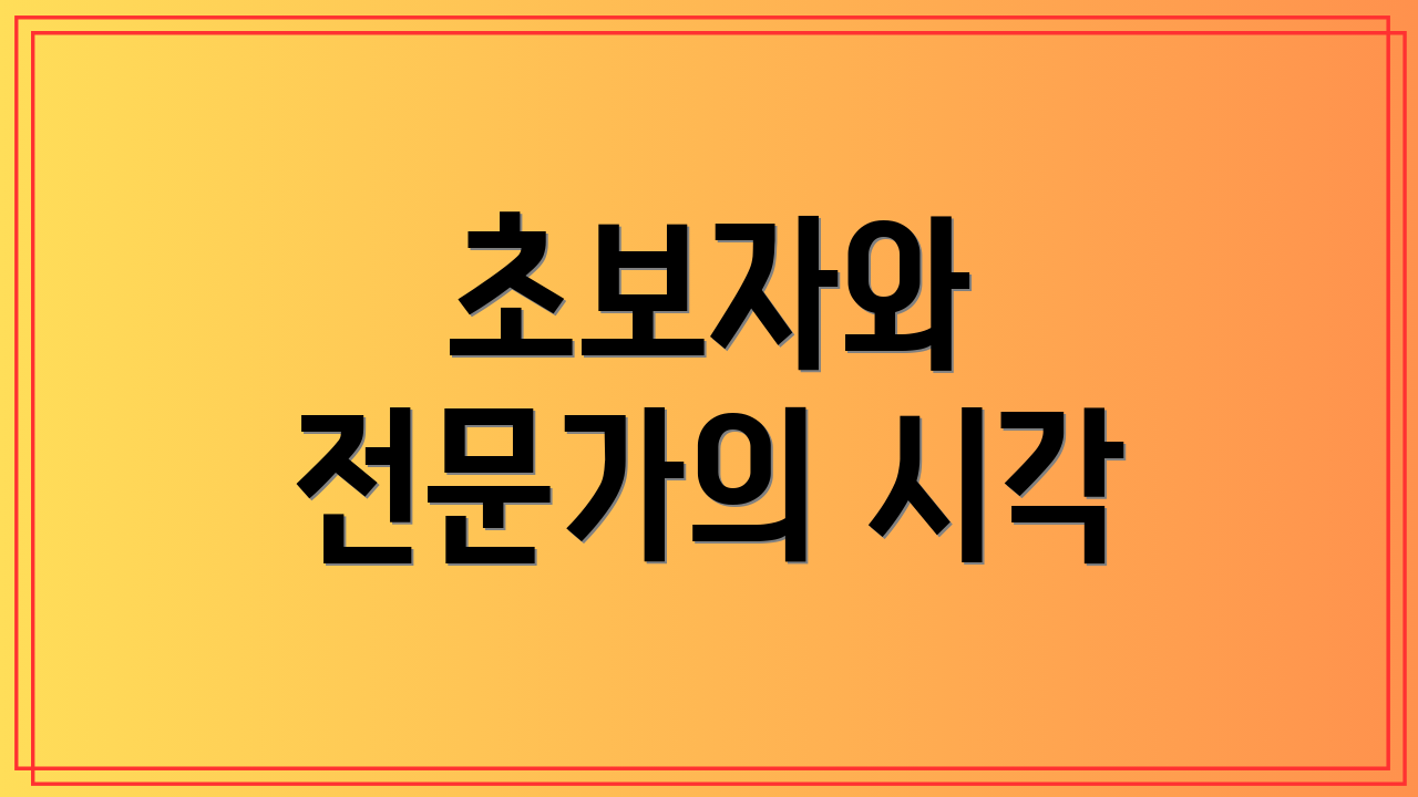 초보자와 전문가의 시각