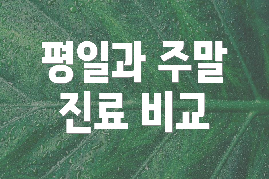 평일과 주말 진료 비교