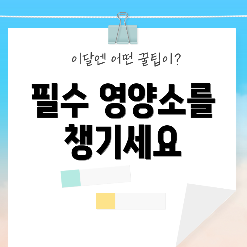 필수 영양소를 챙기세요