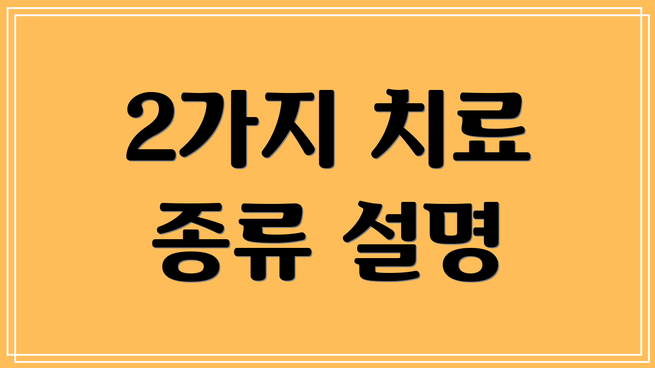 2가지 치료 종류 설명