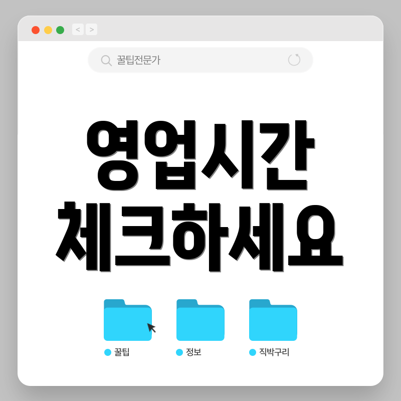 영업시간 체크하세요