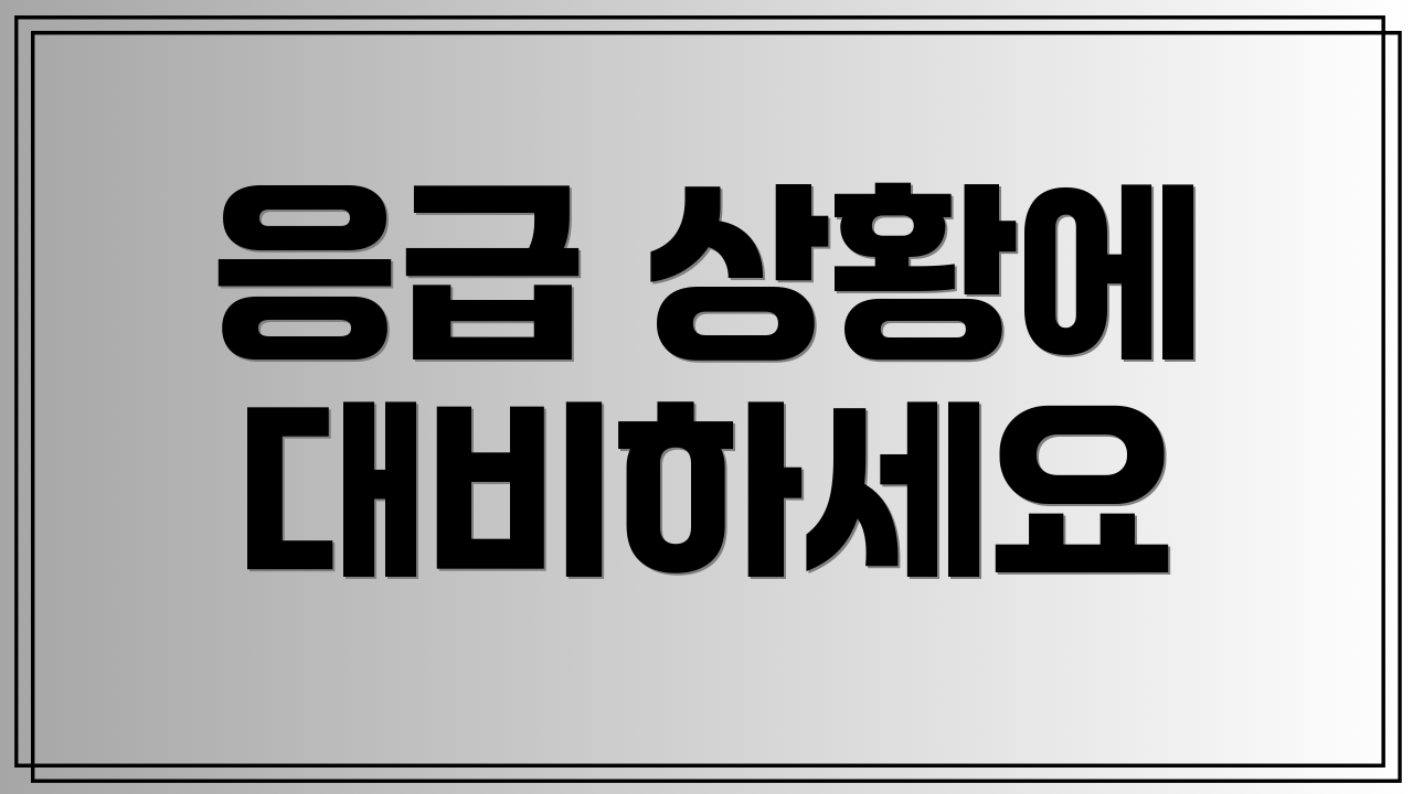 응급 상황에 대비하세요