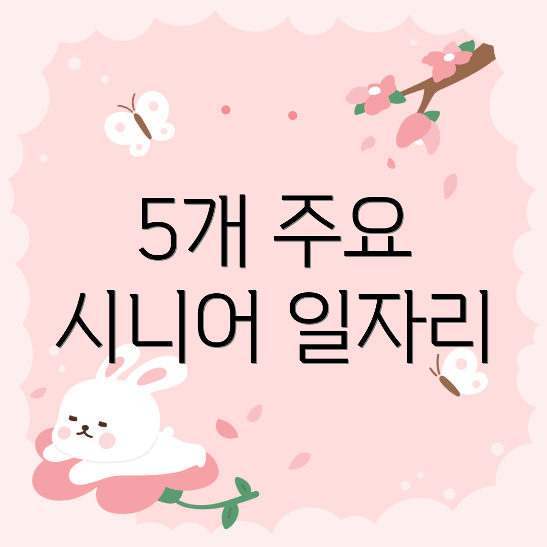 5개 주요 시니어 일자리