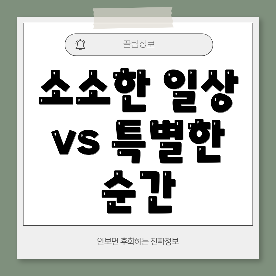 소소한 일상 vs 특별한 순간