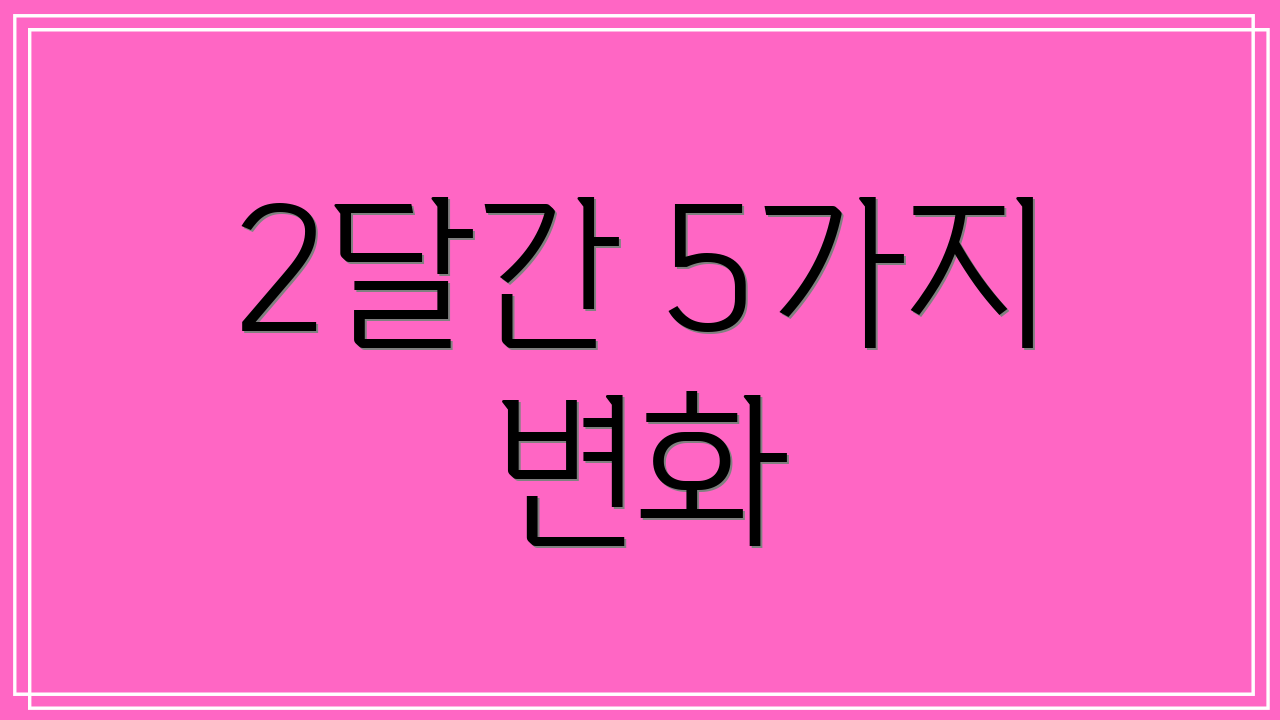 2달간 5가지 변화