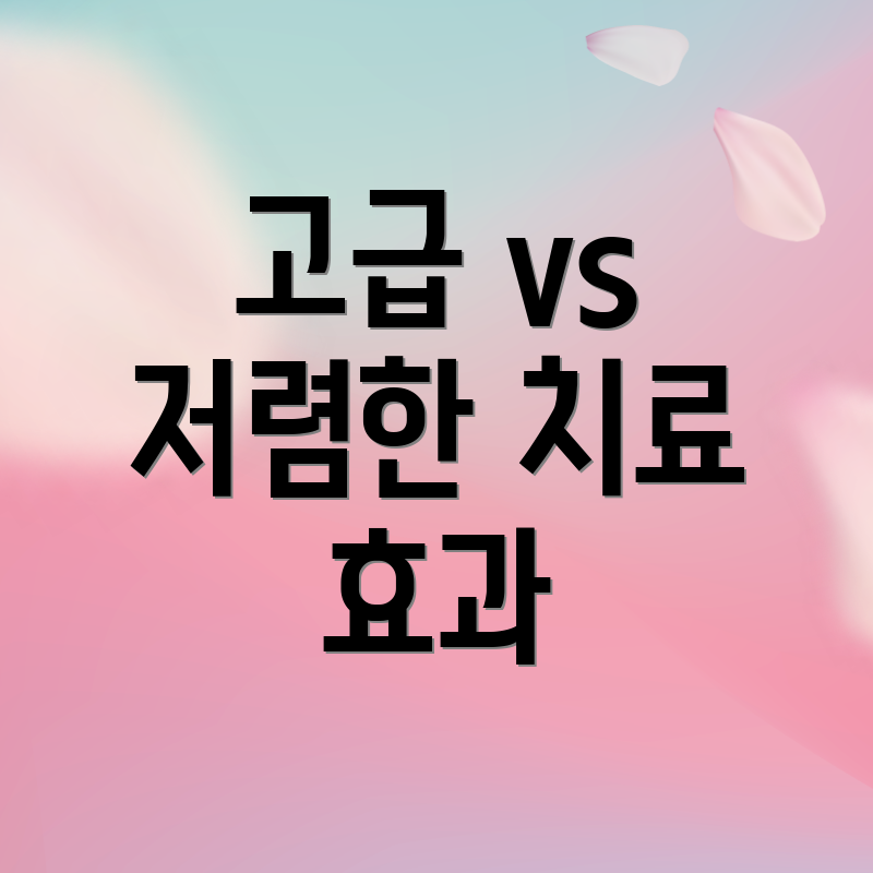 고급 vs 저렴한 치료 효과