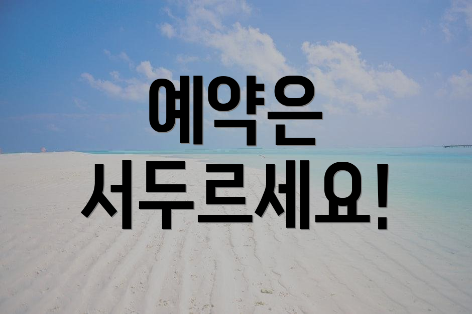 예약은 서두르세요!