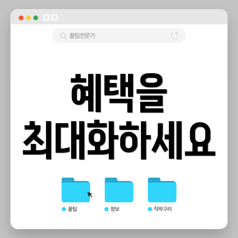 혜택을 최대화하세요