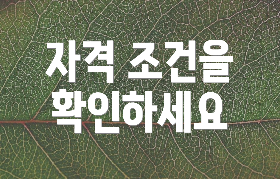 자격 조건을 확인하세요
