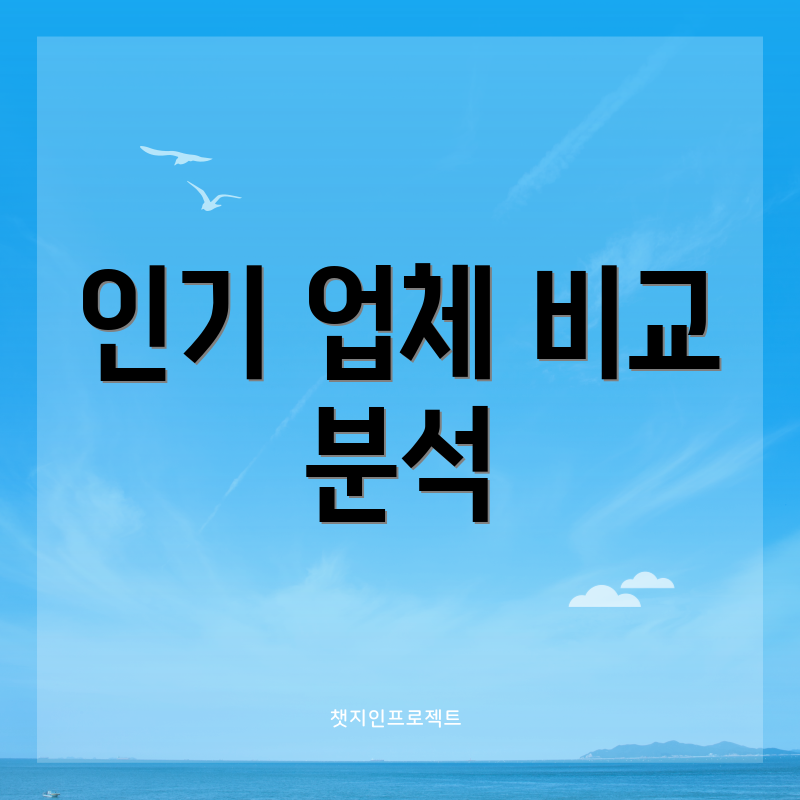 인기 업체 비교 분석