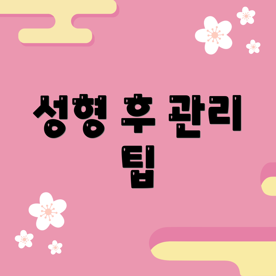 성형 후 관리 팁