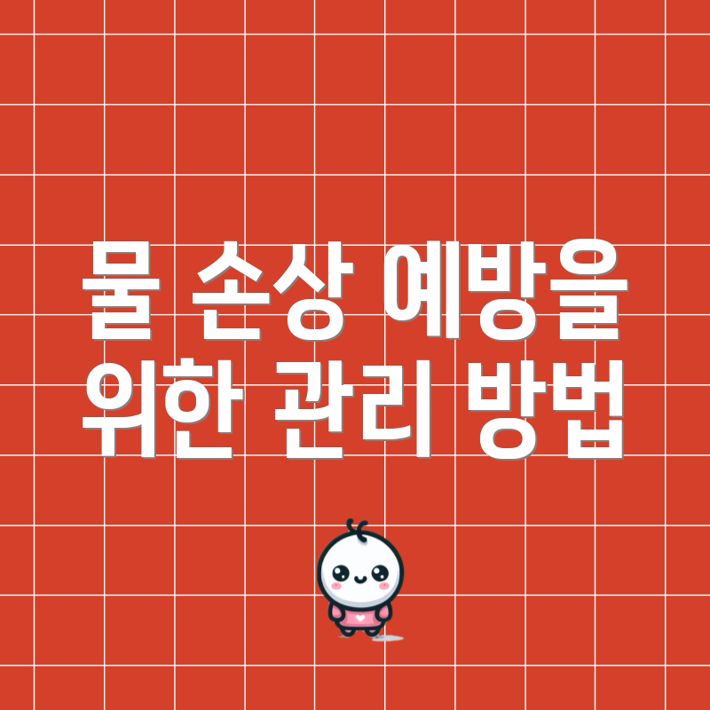 물 손상 예방을 위한 관리 방법