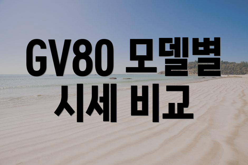 GV80 모델별 시세 비교