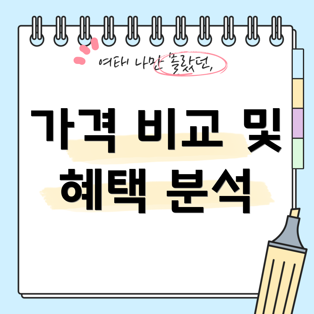 가격 비교 및 혜택 분석