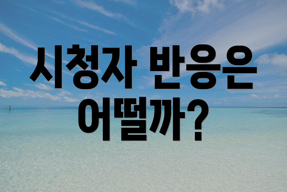 시청자 반응은 어떨까?