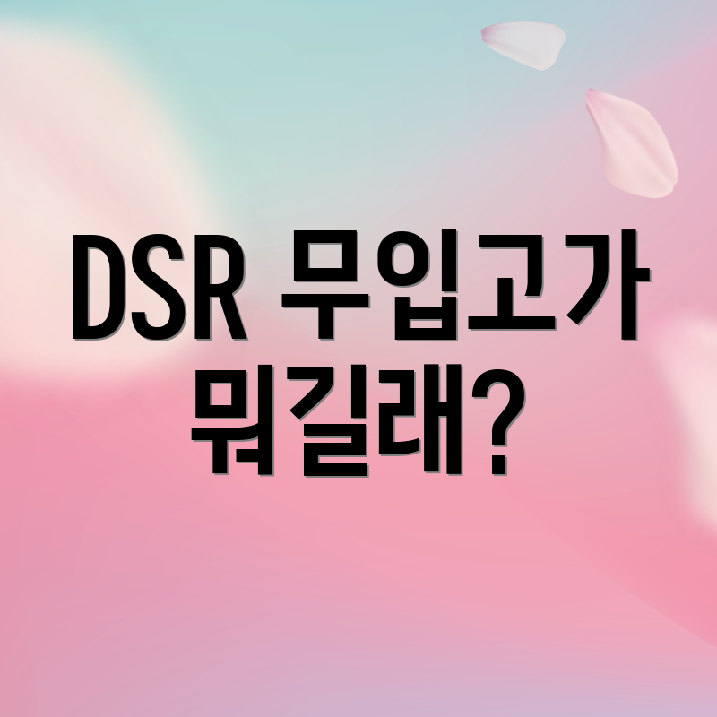 DSR 무입고가 뭐길래?