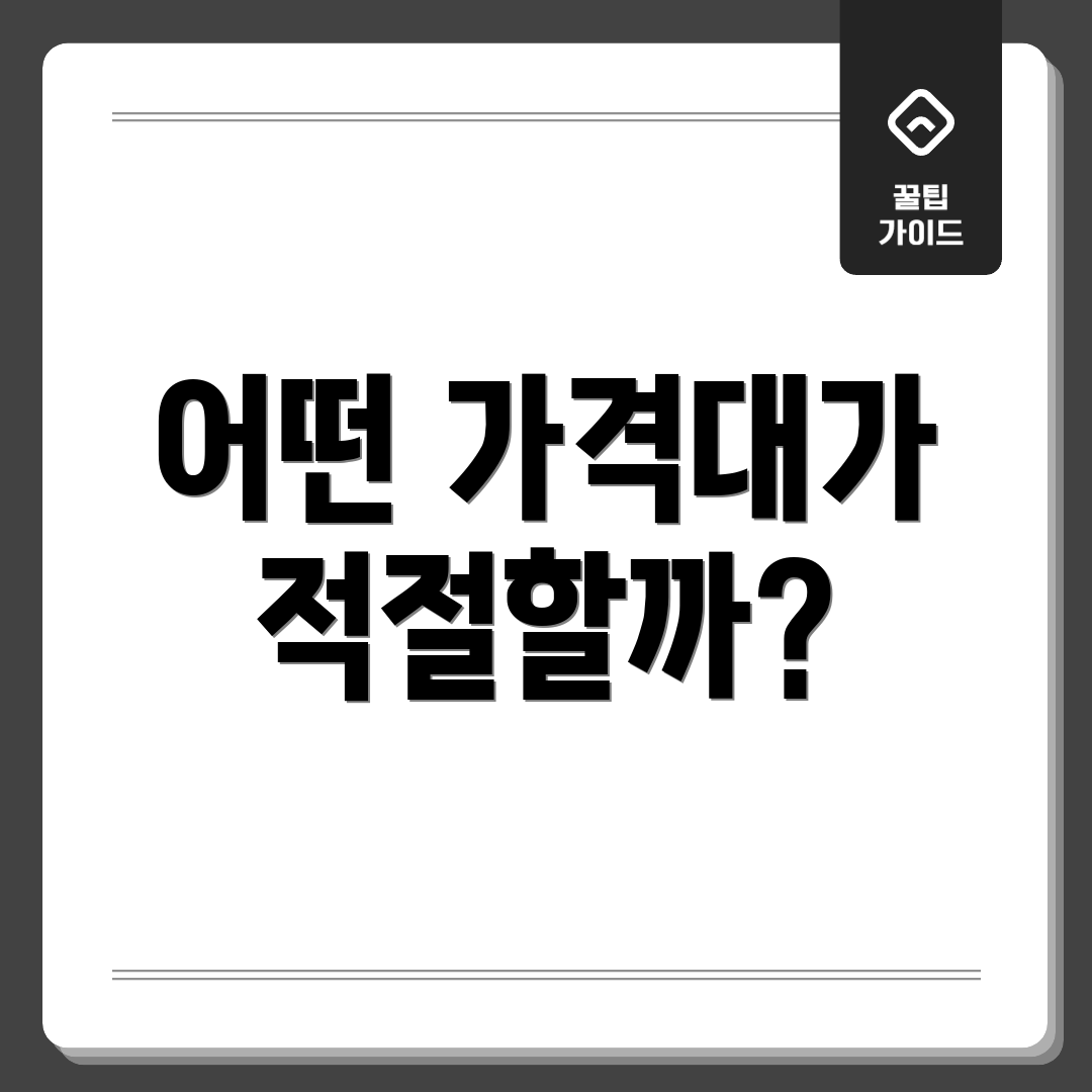 어떤 가격대가 적절할까?