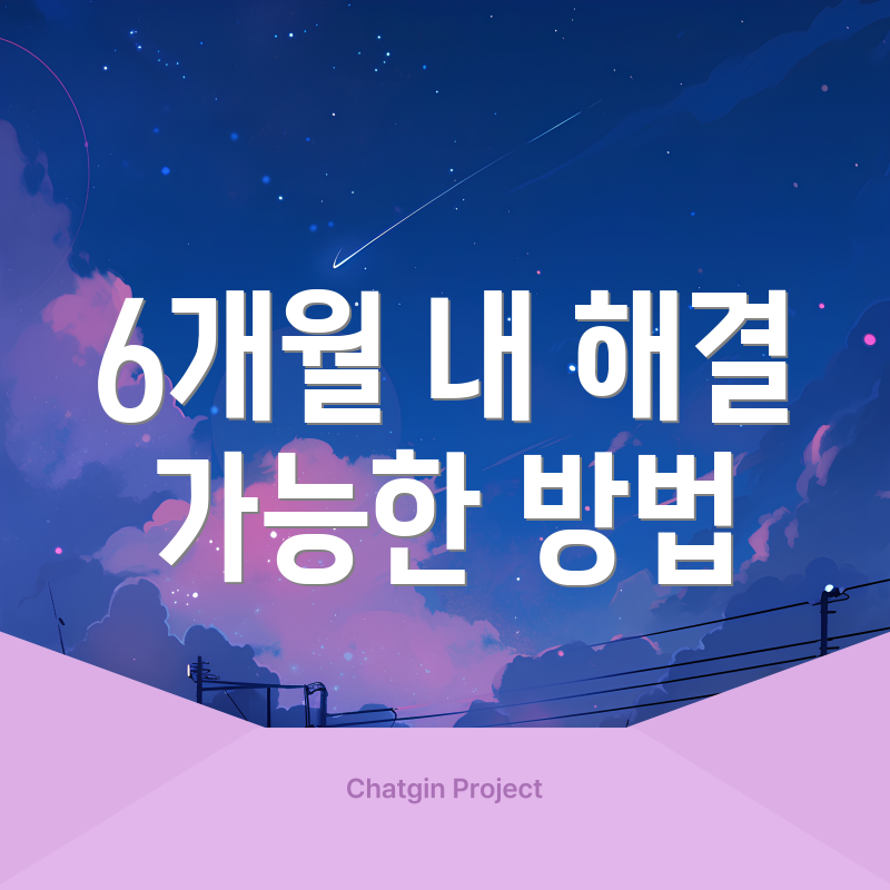 6개월 내 해결 가능한 방법