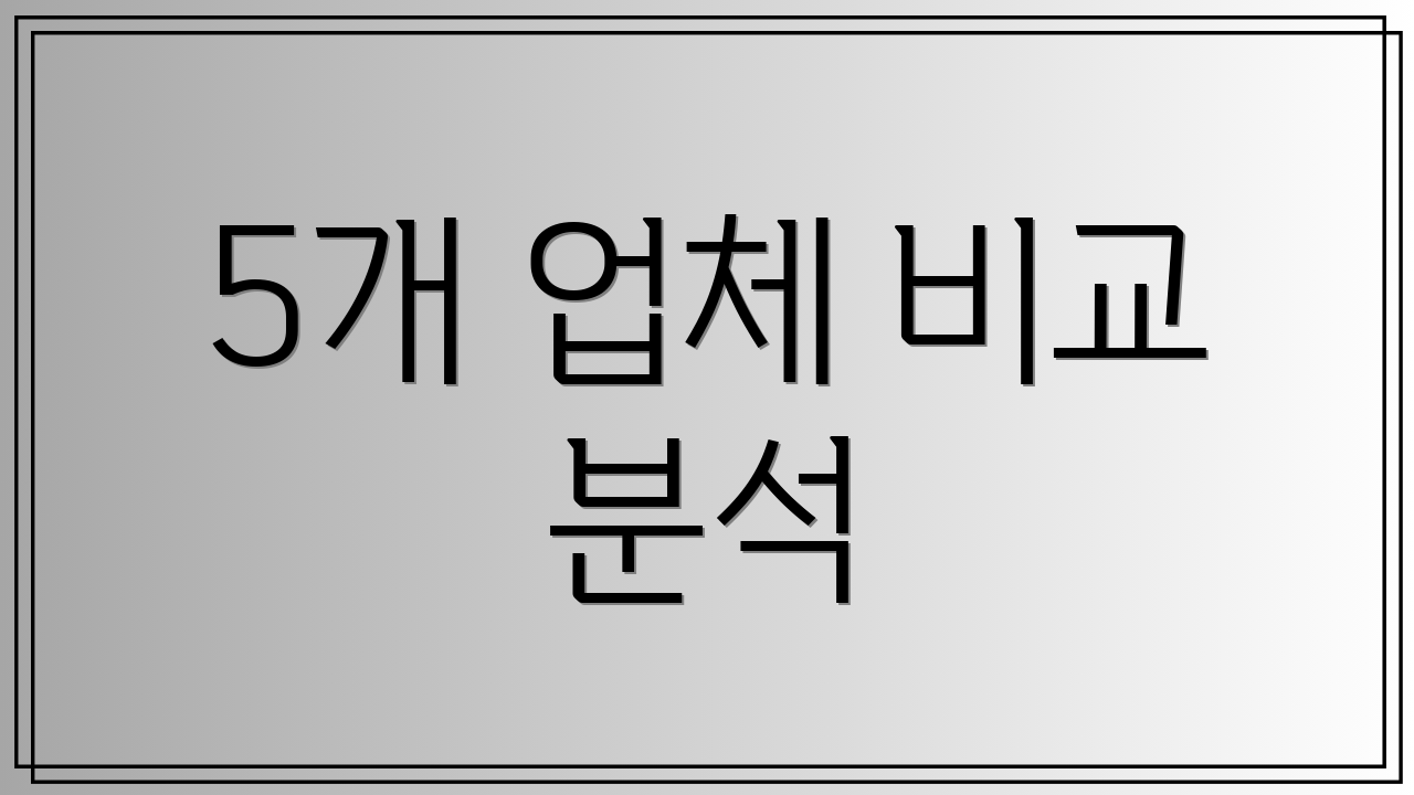 5개 업체 비교 분석