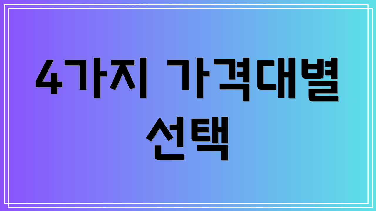 4가지 가격대별 선택