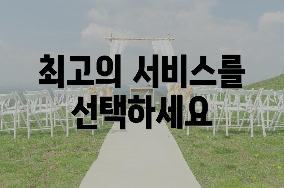최고의 서비스를 선택하세요