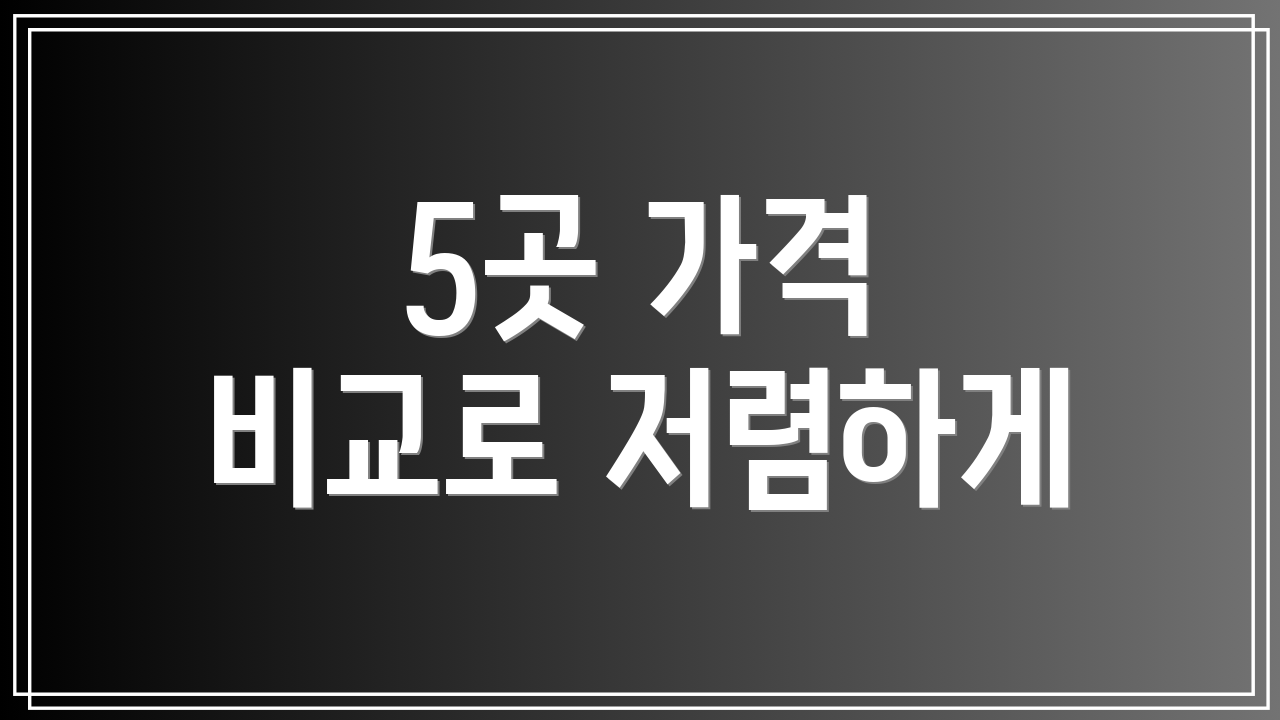 5곳 가격 비교로 저렴하게