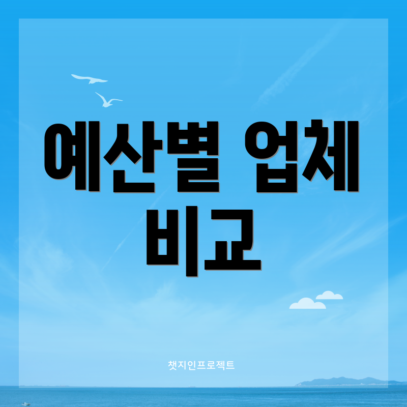 예산별 업체 비교