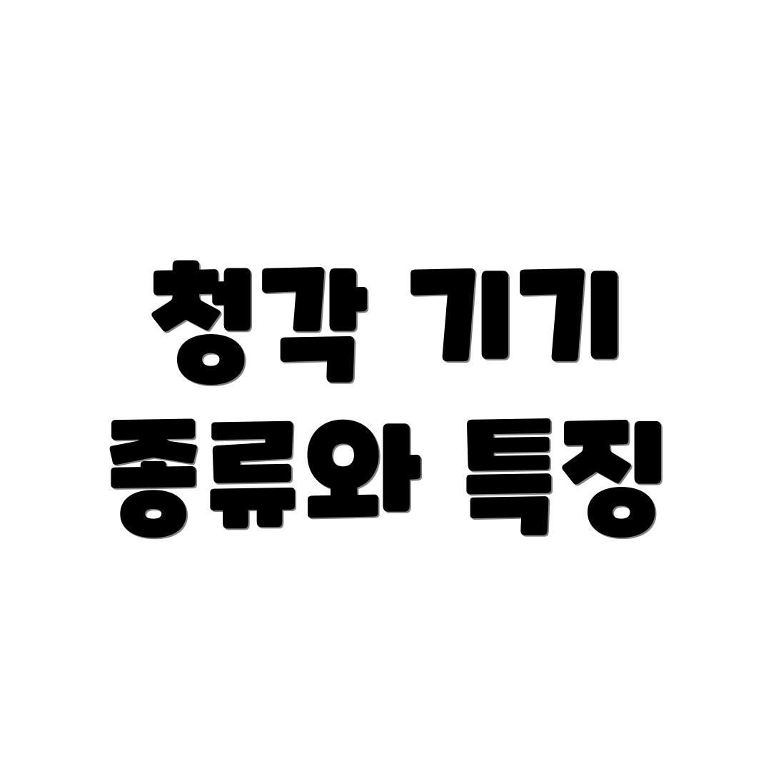 청각 기기 종류와 특징