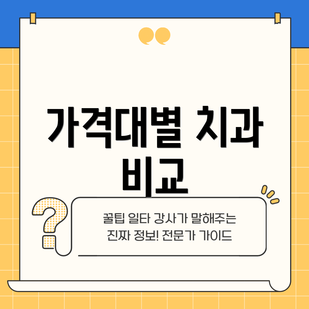 가격대별 치과 비교