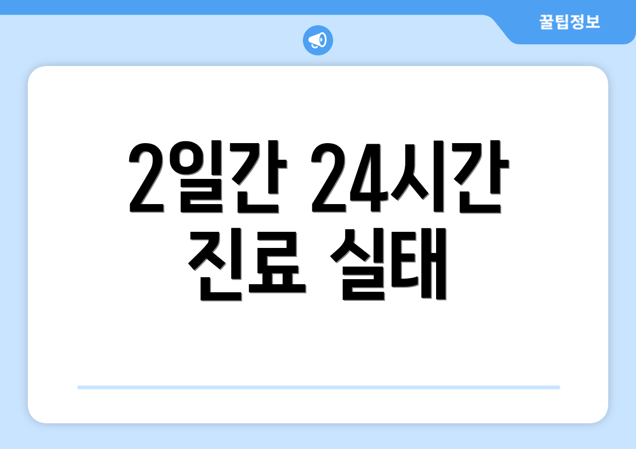 2일간 24시간 진료 실태