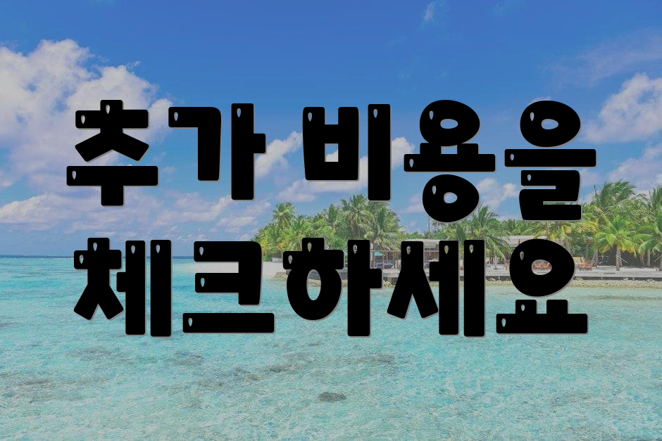추가 비용을 체크하세요