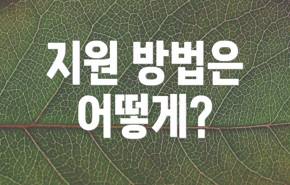 지원 방법은 어떻게?