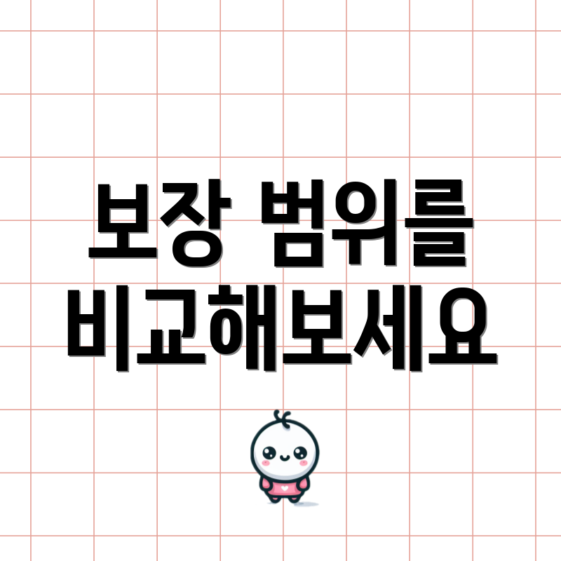 보장 범위를 비교해보세요