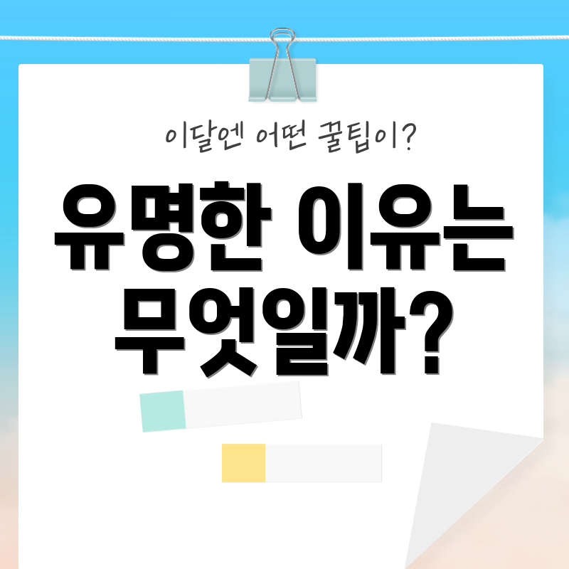 유명한 이유는 무엇일까?