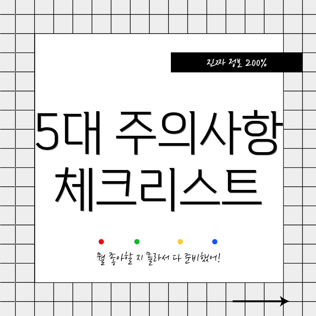 5대 주의사항 체크리스트