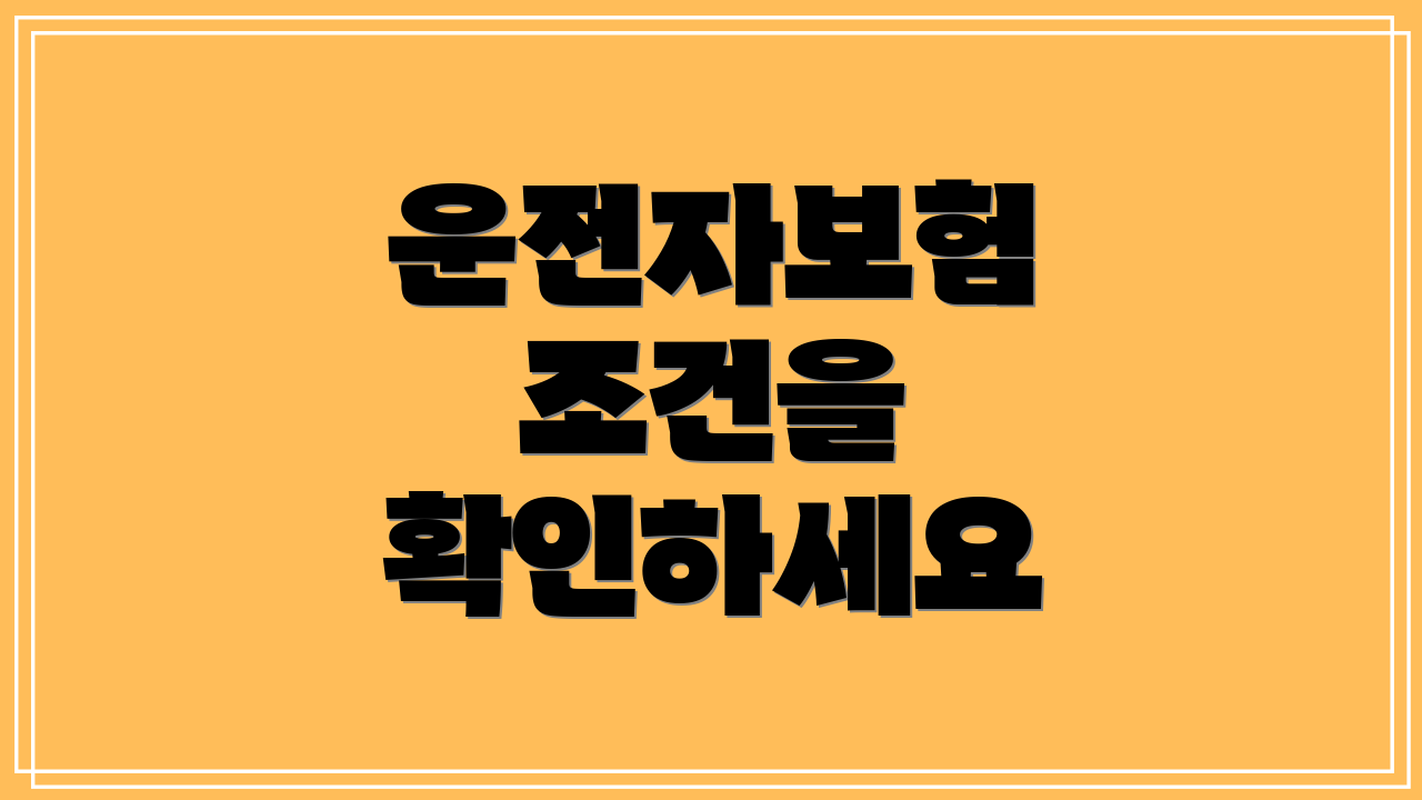운전자보험 조건을 확인하세요