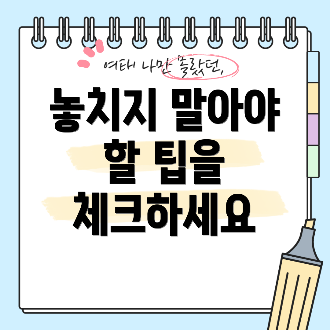 놓치지 말아야 할 팁을 체크하세요