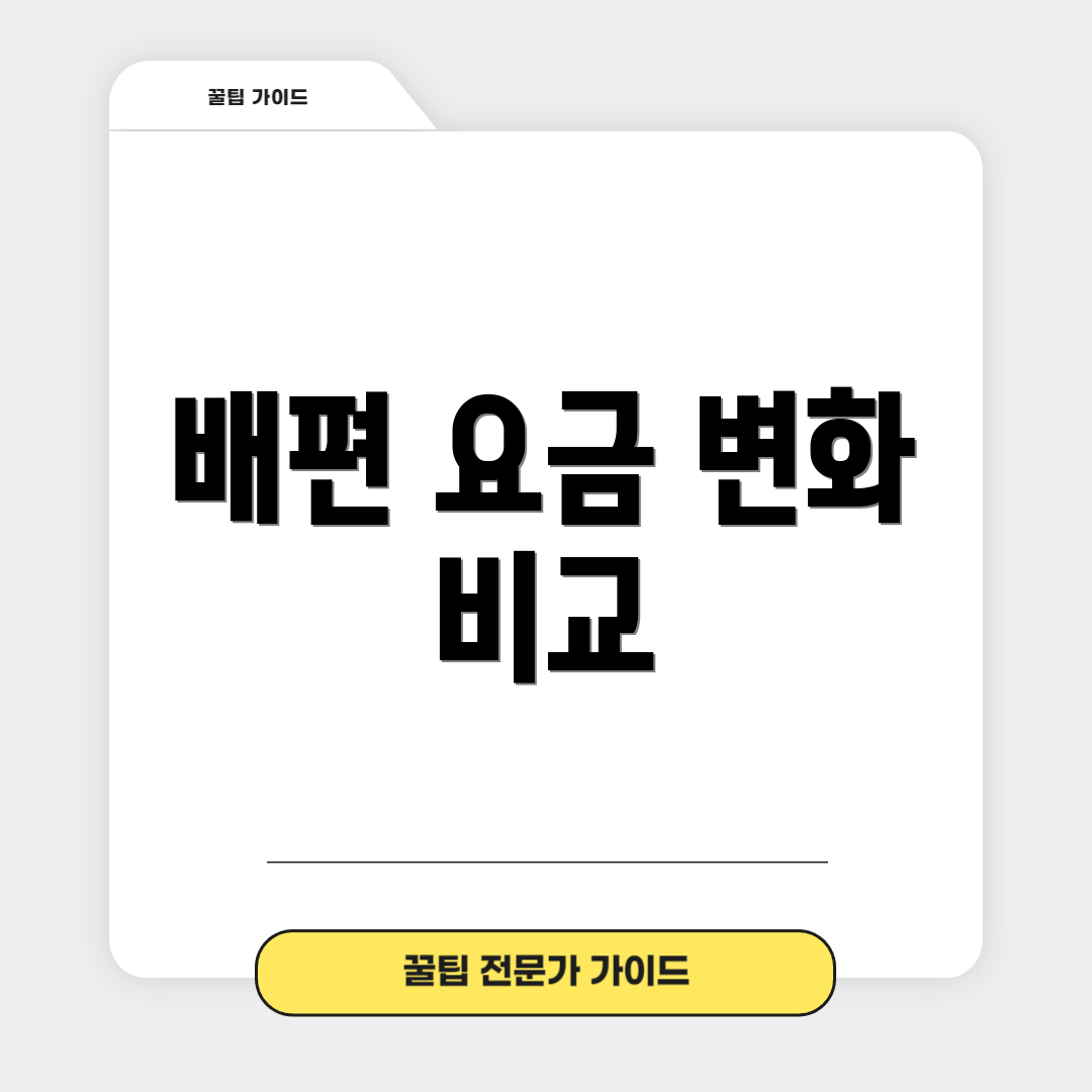 배편 요금 변화 비교
