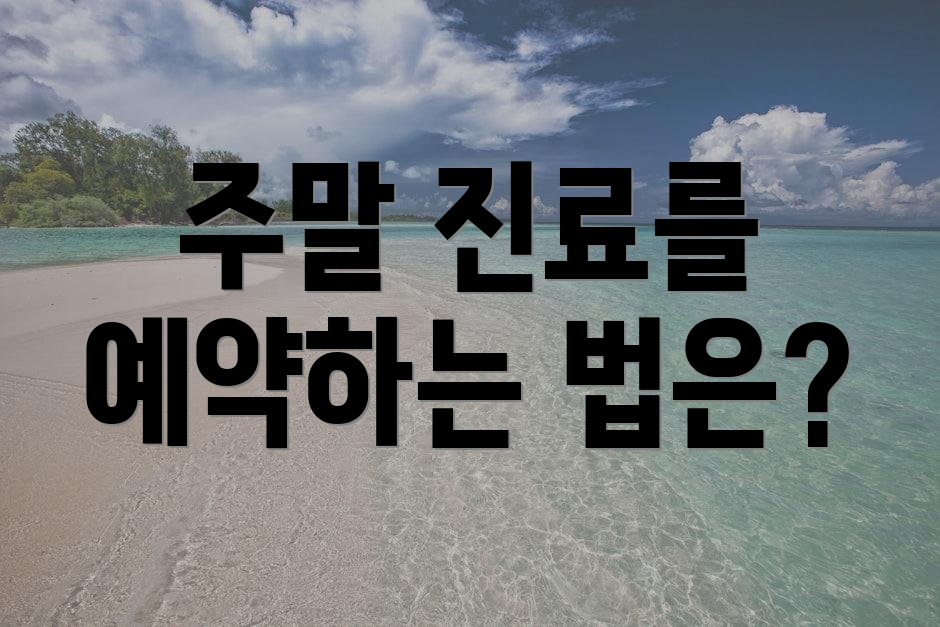 주말 진료를 예약하는 법은?