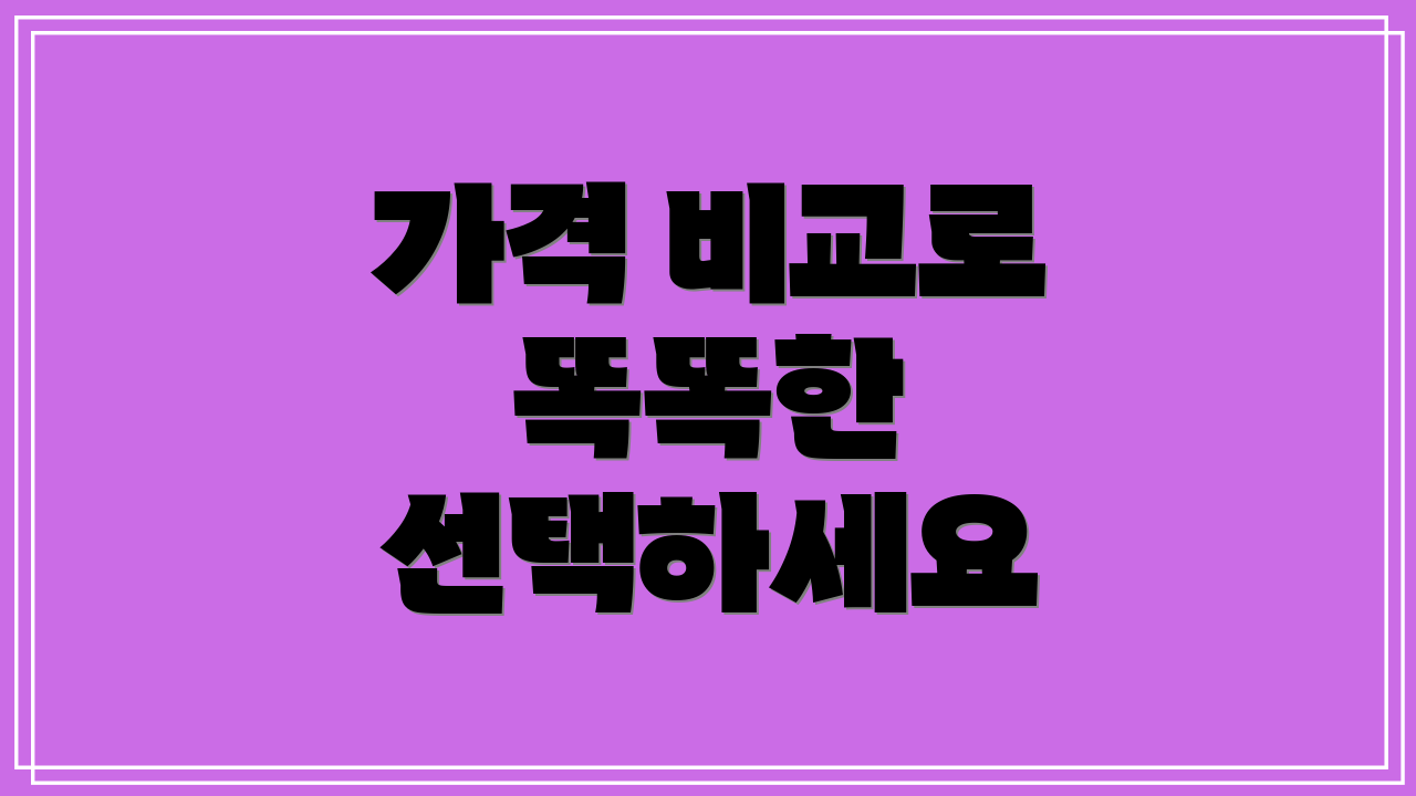 가격 비교로 똑똑한 선택하세요