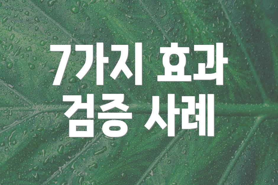 7가지 효과 검증 사례