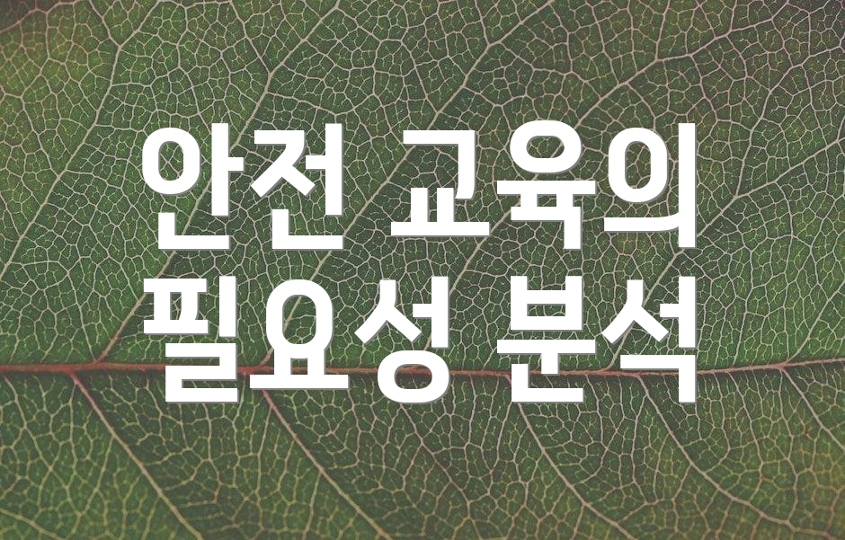 안전 교육의 필요성 분석
