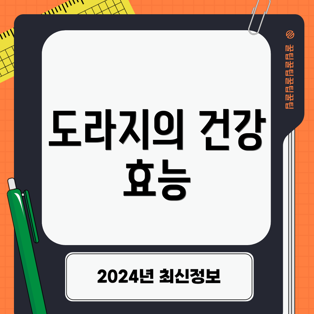 도라지의 건강 효능