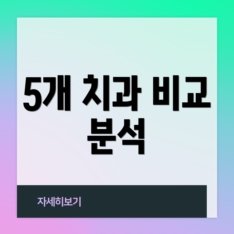 5개 치과 비교 분석