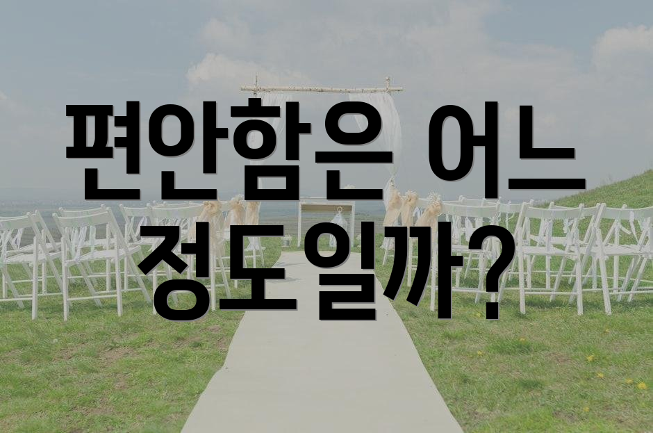 편안함은 어느 정도일까?