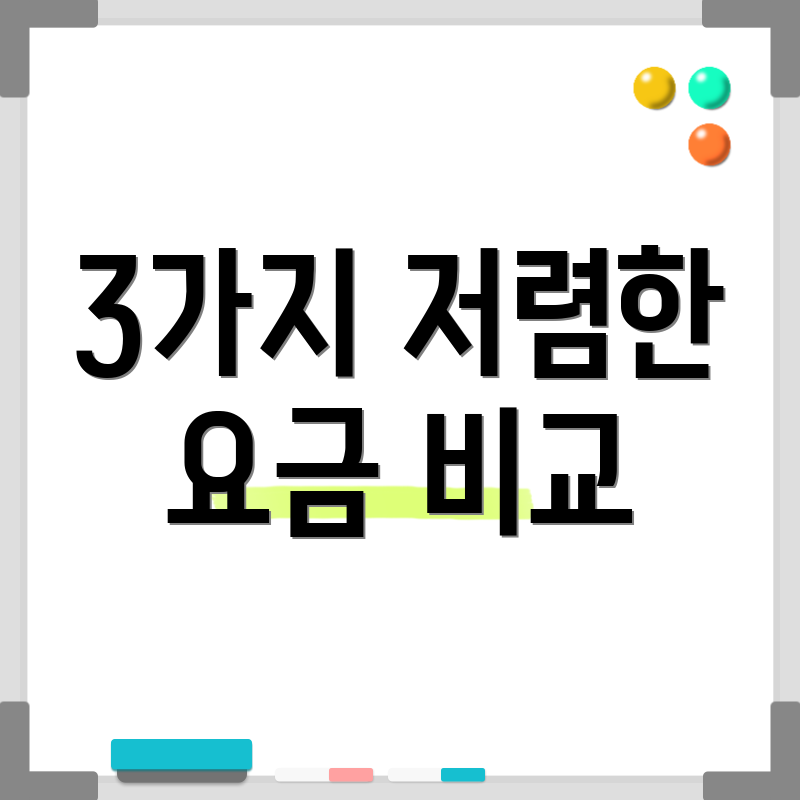 3가지 저렴한 요금 비교
