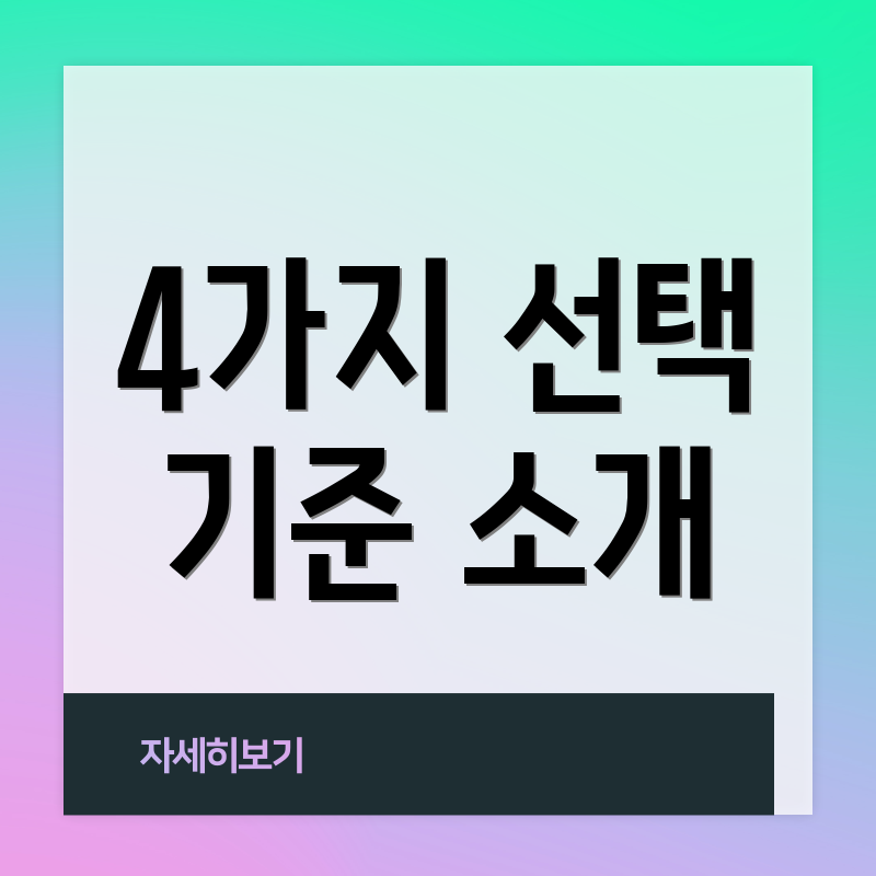 4가지 선택 기준 소개