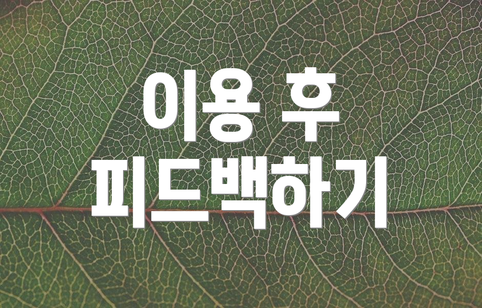 이용 후 피드백하기