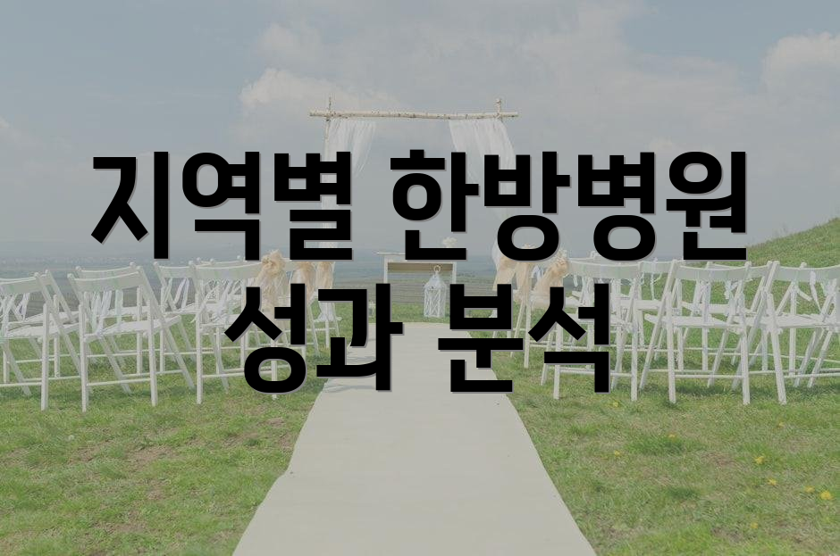 지역별 한방병원 성과 분석